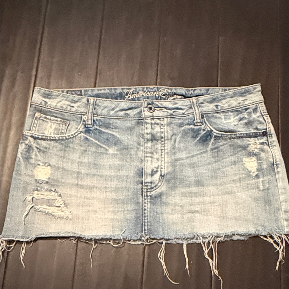 American Eagle Outfitters Distressed Mini Skirt Y2K